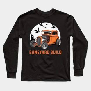 Boneyard Build Hot Rod for Halloween Long Sleeve T-Shirt